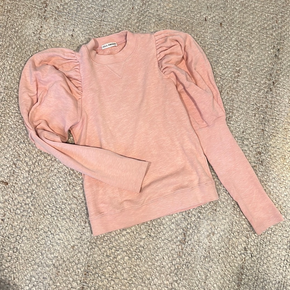 Ulla Johnson pink puff sleeve sweatshirt S